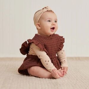 Quincy Mae Quilted bubble romper in color plum